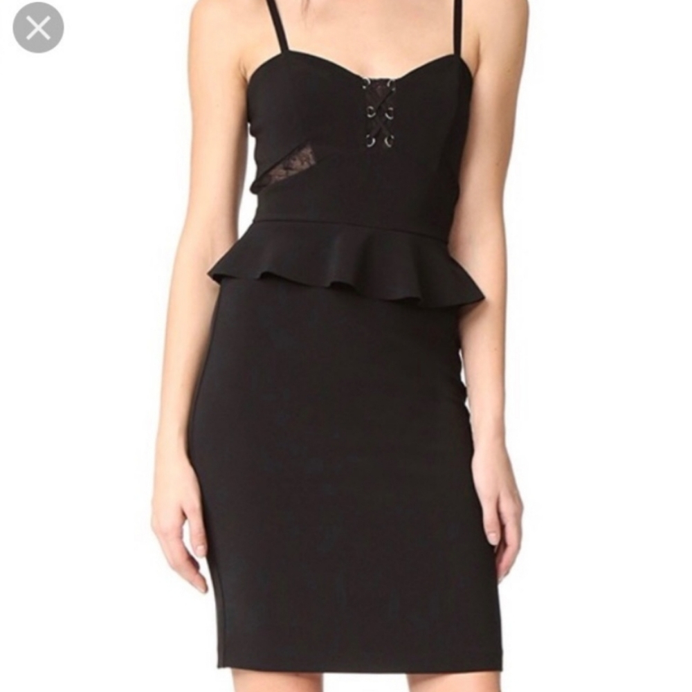 Parker Size Medium Sachi Combo Peplum Pencil Dress